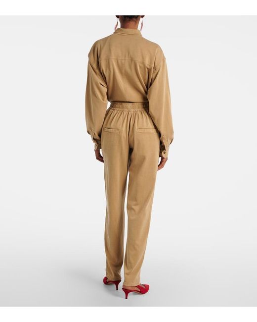 Isabel Marant Natural Rozene Cotton Jersey Sweatpants