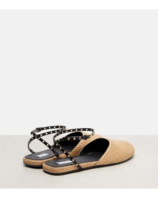 Alaïa Natural Raffia Mules