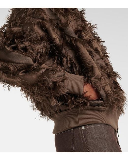 Brunello Cucinelli Brown Feather-Trimmed Jacket