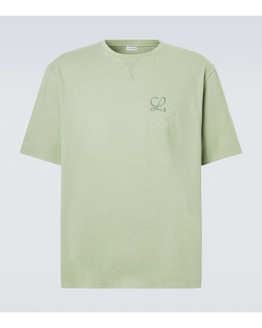 Loewe Green Anagram Cotton Jersey T-Shirt for men