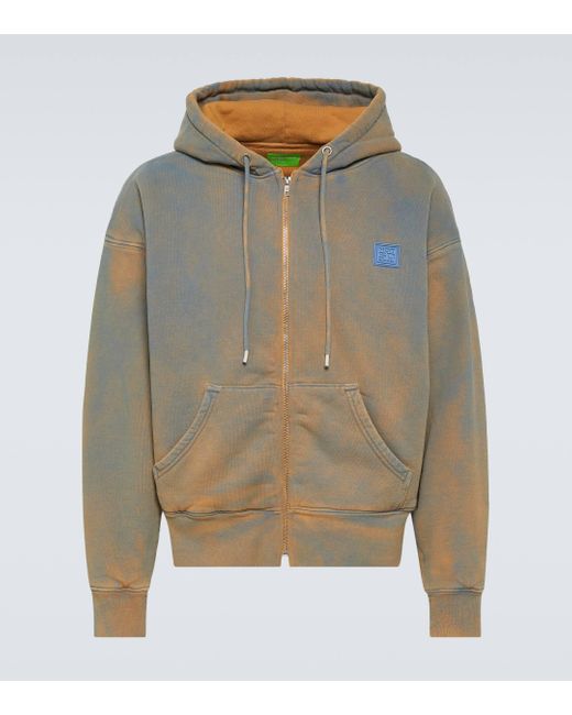 NOTSONORMAL Green Distressed Cotton Jersey Hoodie for men
