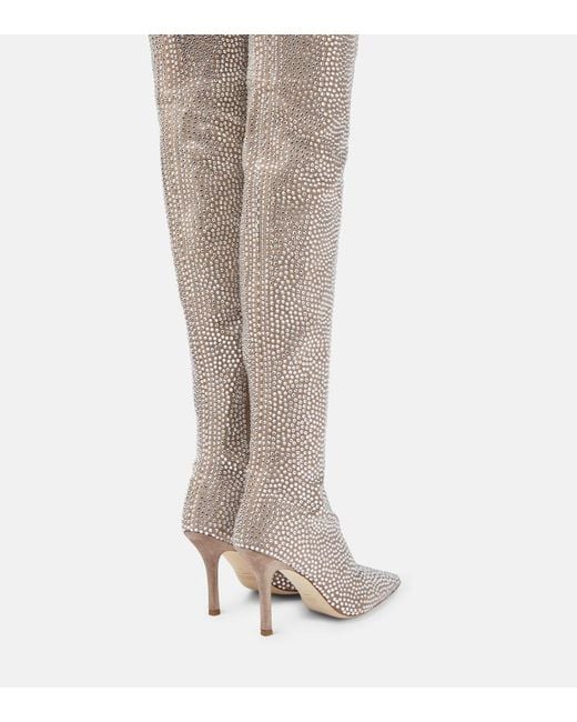 Paris Texas Brown Embellished Over-The-Knee Boots
