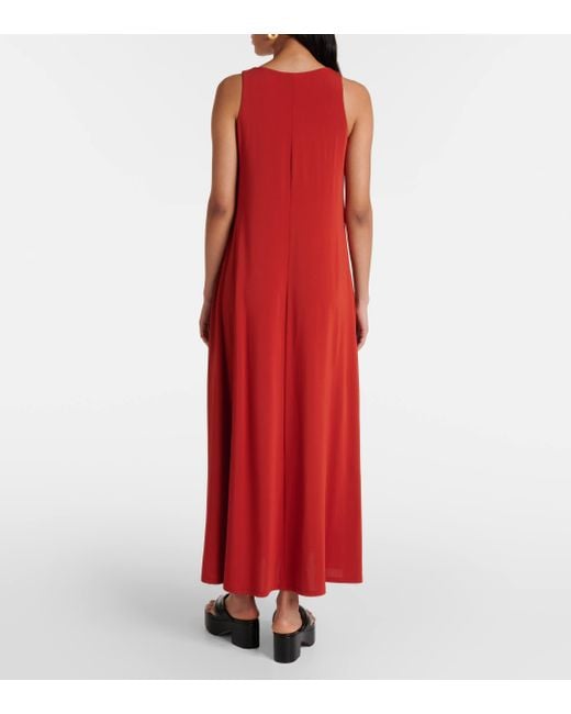 Max Mara Red Supremo Jersey Crepe Maxi Dress
