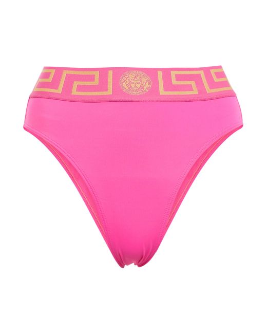 Versace Synthetic Greca Mid-rise Bikini Bottoms in Pink - Lyst