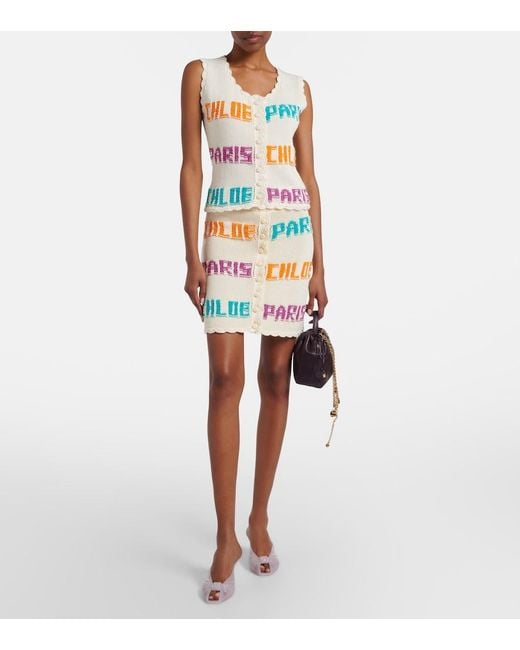 Chloé Pink Crocheted Cotton Top