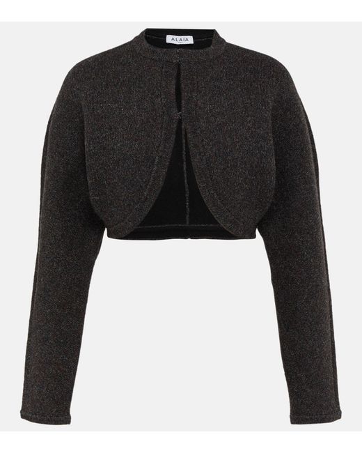 Alaïa Woolblend Shrug in Black Lyst
