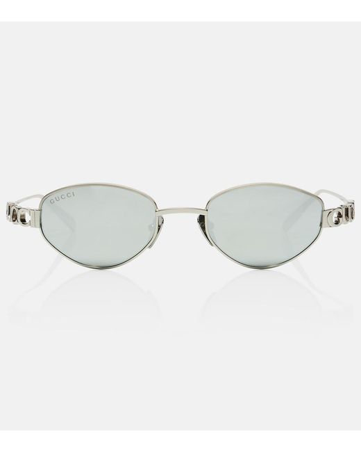 Gucci Gray Oval Sunglasses