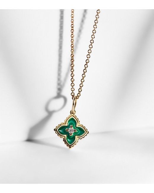 Sydney Evan White Mini Moroccan 14kt Gold Necklace With Enamel And Diamond