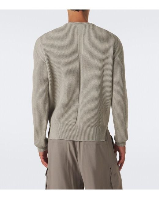 Rick Owens Gray Ribbed-Knit Virgin Wool Sweater for men