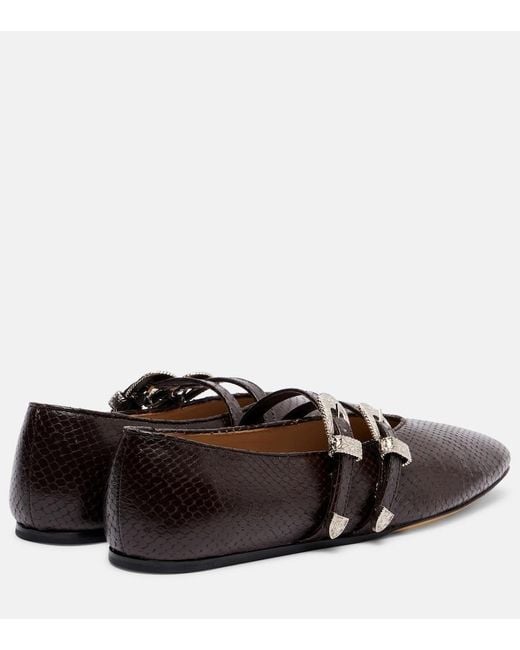 Le Monde Beryl Brown Claudia Leather Mary Jane Flats