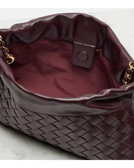 Bottega Veneta Purple Schultertasche Notte Small Aus Leder