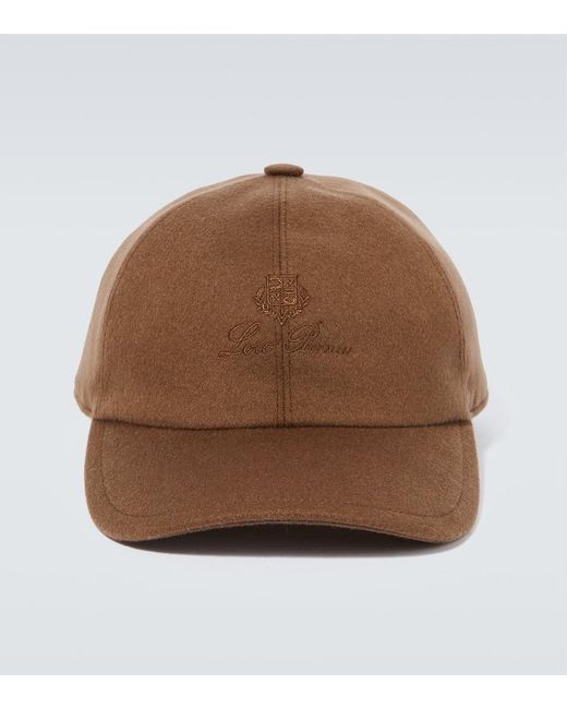 Loro Piana Brown Logo Cashmere Hat for men