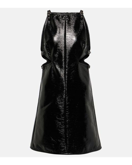 Robe Slash Buckle en vinyle Courreges en coloris Black