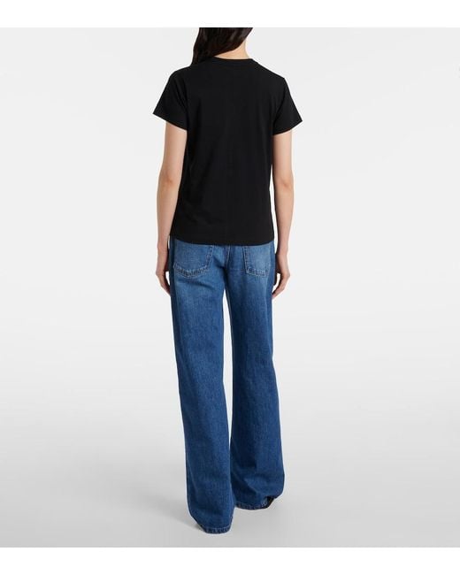 The Row Black Florie Cotton Jersey T-Shirt