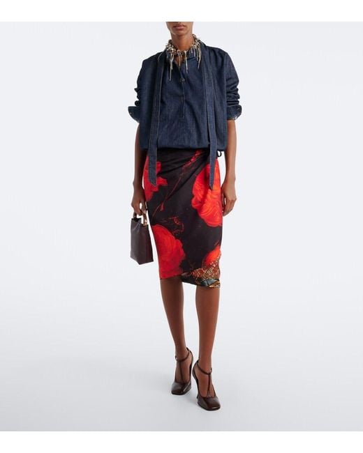 Dries Van Noten Purple Small Leather Top-Handle Bag