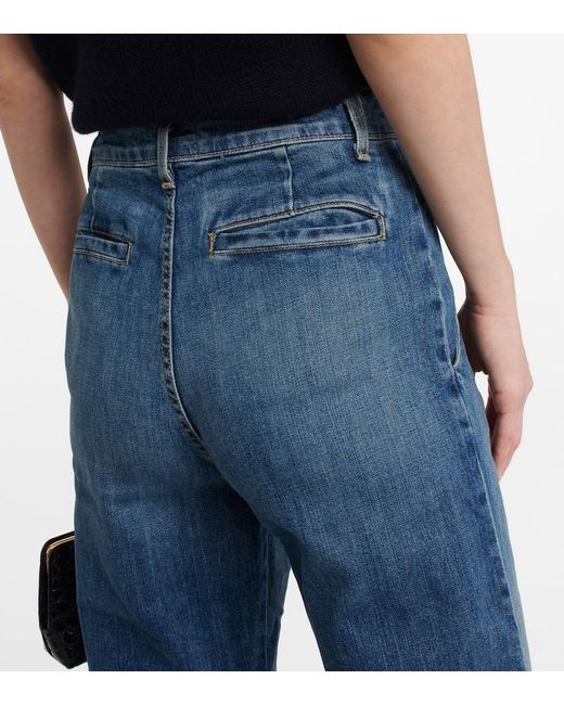 Nili Lotan Blue Flora Trouser Wide-leg Jeans