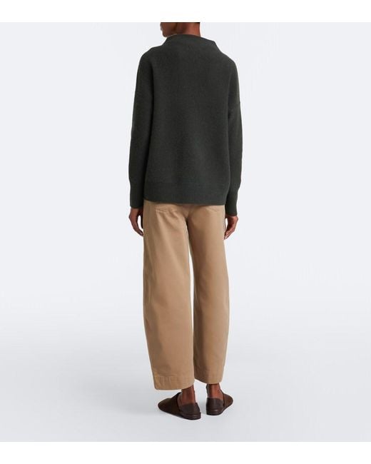 Vince Natural Cropped Cotton Twill Barrel-Leg Pants