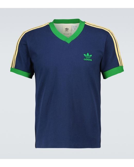 Adidas X Wales Bonner T-Shirt aus einem Baumwollgemisch in Blue für Herren