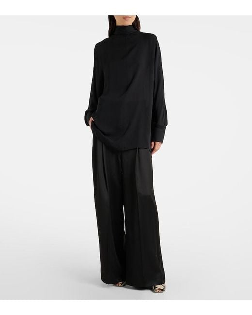 Khaite Black Bex Silk Blouse