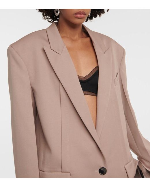 The Attico Natural Oversized Wool Blazer