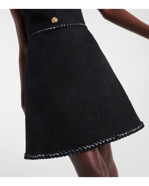 Alexander McQueen Black Embellished Tweed Minidress
