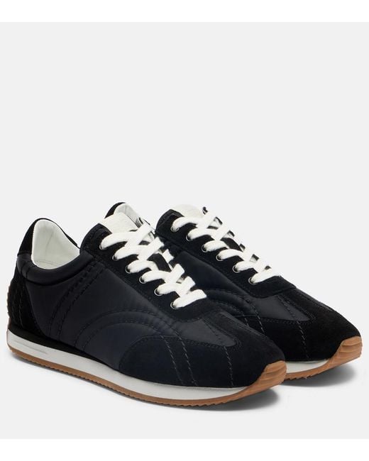 Totême Black Suede-Trimmed Sneakers