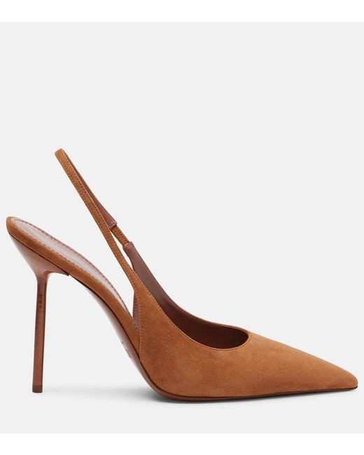 Paris Texas Brown Lidia 105 Suede Slingback Pumps