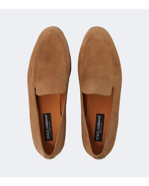 Dolce & Gabbana White Suede Loafers for men