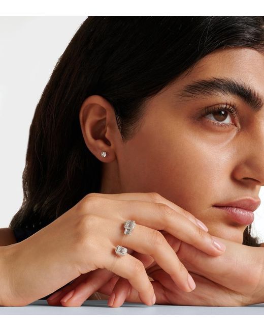 PERSÉE White Floating 18Kt Ring With Diamonds