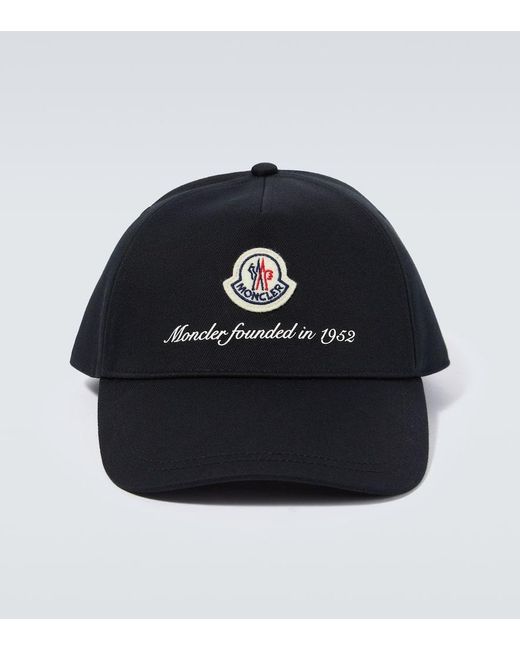 Cappello da baseball in cotone con logo di Moncler in Black da Uomo