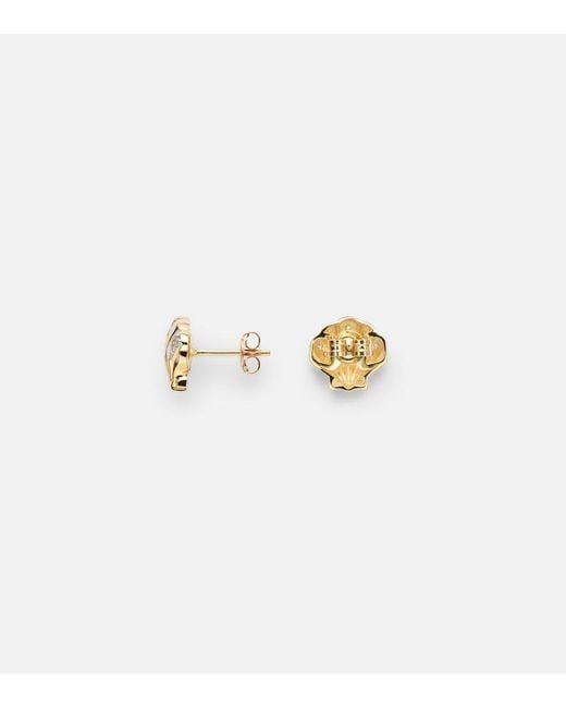 Mateo White Petite Venus 14Kt Stud Earrings With Diamonds
