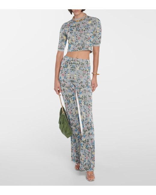 Rabanne Blue Floral Jacquard Sweater