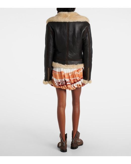 J.W. Anderson Black Shearling-Trimmed Leather Jacket