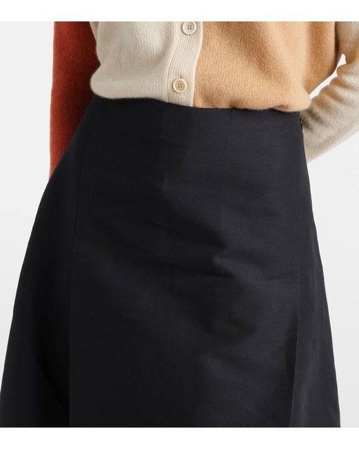 Marni Black Cotton Cady Midi Skirt