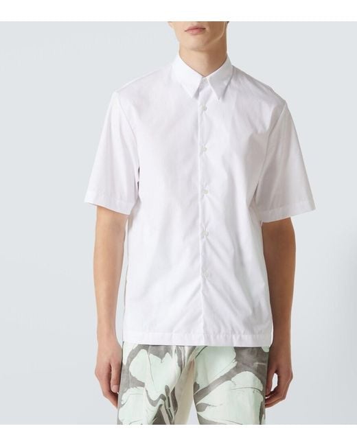 Dries Van Noten White Cotton Poplin Shirt for men