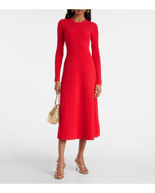 Veronica Beard Nami Ribbed Knit Sweater Dress in Red Lyst