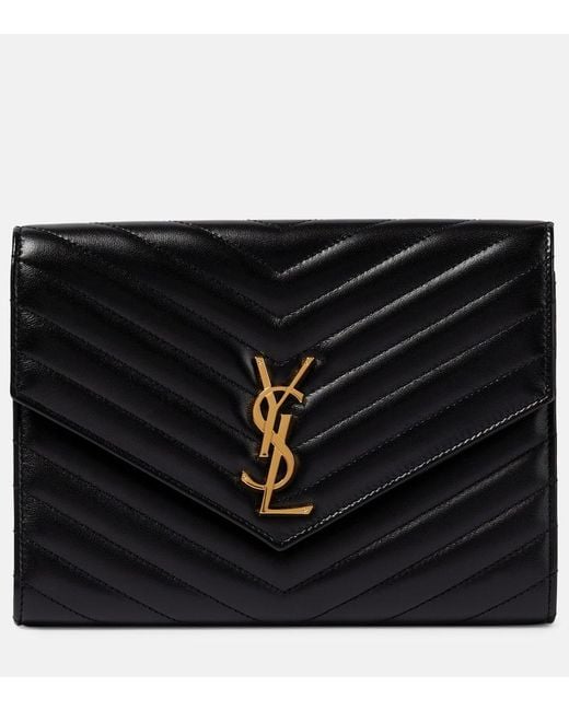 クラッチバッグ SAINT LAURENT BLACK UPTOWN CASSANDRE CLUTCH Uptown patent leather clutch in black - Saint Laurent