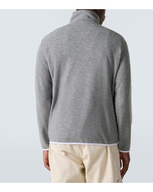 Brunello Cucinelli Gray Cashmere And Cotton-Blend Half-Zip Sweatshirt for men