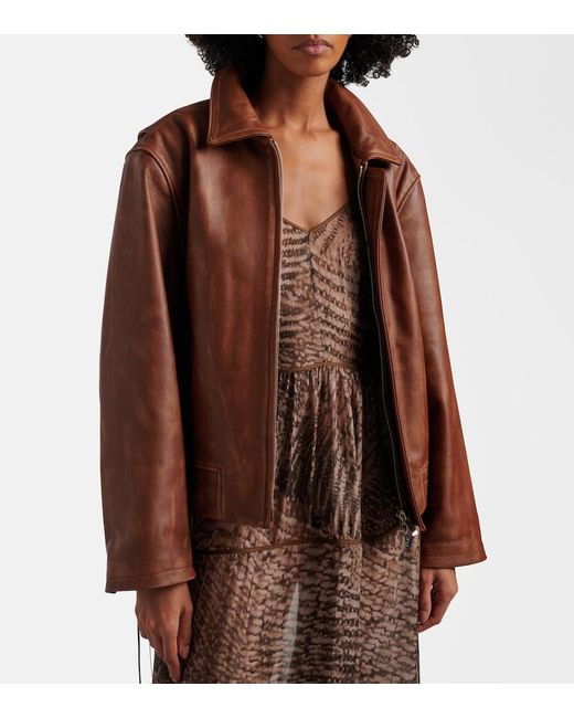 JACQUES WEI Brown Leather Jacket
