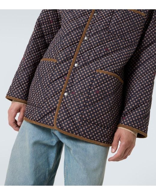 Valentino Brown Polka-Dot Quilted Jacket for men