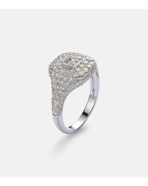 SHAY White Pave 18Kt Pinky Ring With Diamonds