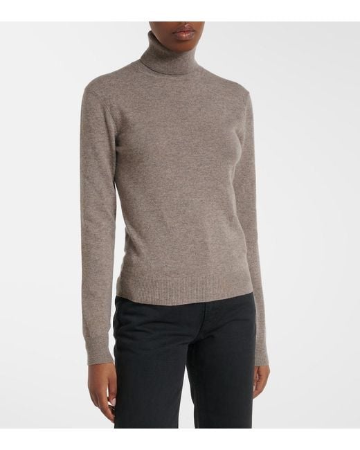 Saint Laurent Brown Cashmere Turtleneck Sweater