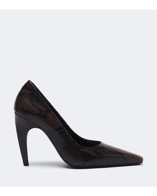Jude Black Fame Snake-Effect Leather Pumps
