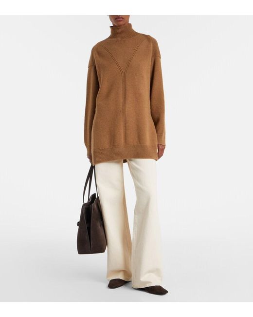 FFORME Brown Loletta Wool And Cashmere Turtleneck Sweater