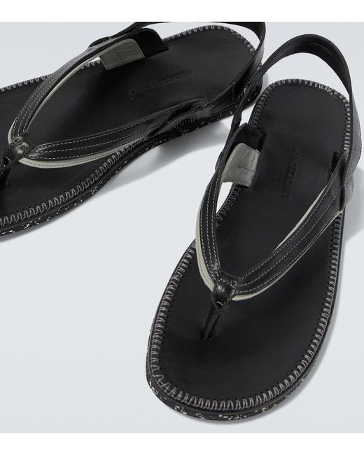Kiko Kostadinov Black Andras Leather Thong Sandals for men