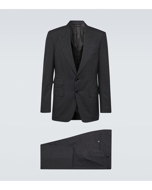 Tom Ford Black Shelton Super 120's Wool Suit for men