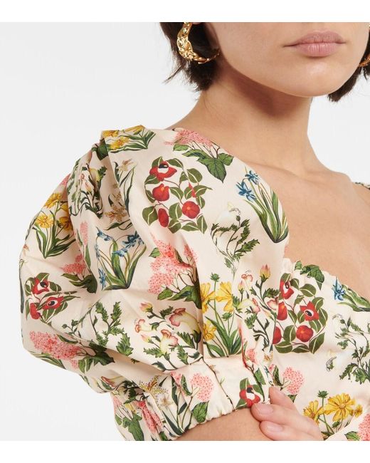 Agua Bendita Multicolor Floral-print Cropped Top