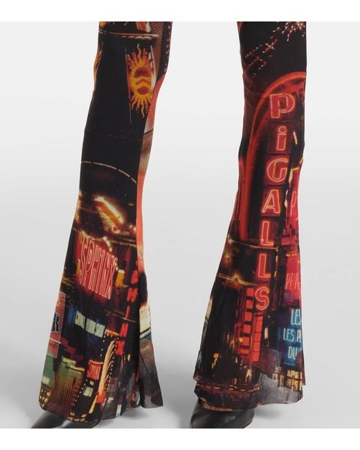 Jean Paul Gaultier Pigalle Printed Mesh Flared Pants