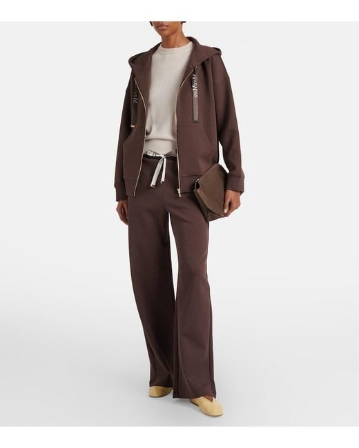 Max Mara Brown Jour Cotton-Blend Hoodie