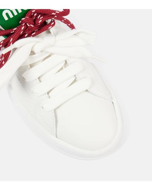 Miu Miu White Leather Sneakers